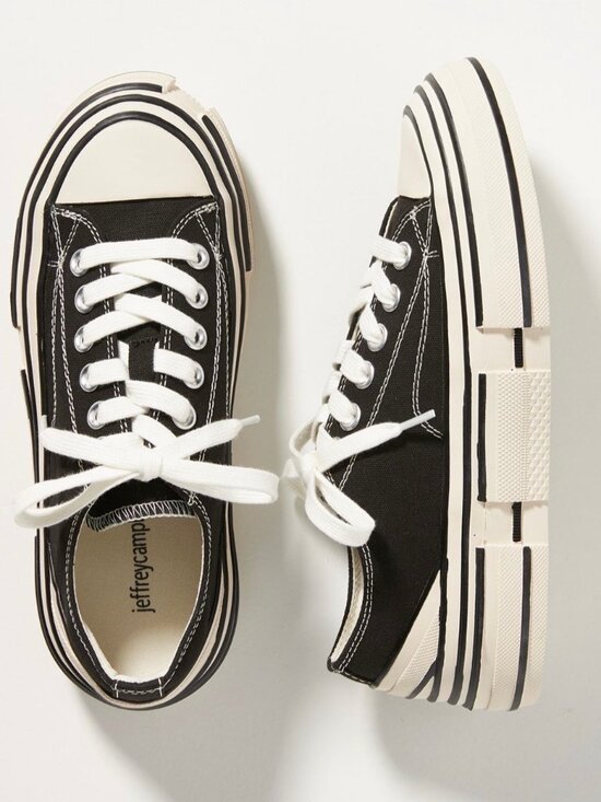 Jeffrey Campbell Shoes - Anthropologie Jeffrey Campbell Endorphin Platform Canvas Sneakers Black US 7